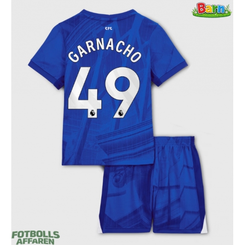 Chelsea Alejandro Garnacho #49 Hemmaställ Barn 2025-26 Kortärmad (+ Korta byxor)